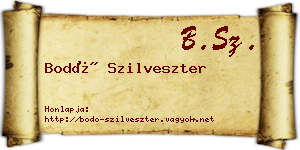 Bodó Szilveszter névjegykártya